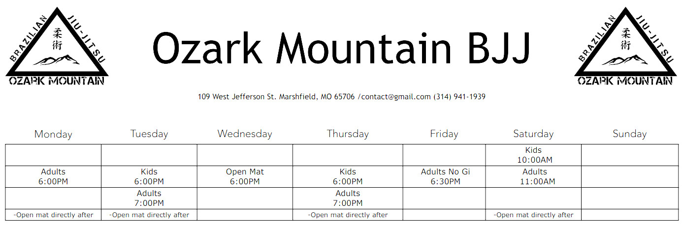 Tuesday and Thursday Evenings, Saturday Mornings